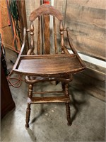Antique wooden highchair