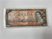 1954 OTTAWA Canada $2 Bill Fine+ Grade