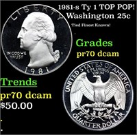 Proof 1981-s Ty 1 Washington Quarter TOP POP! 25c