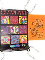 2pc Peter Max Exhibition Poster & Doodle