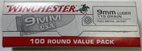 100 QTY WINCHESTER 9MM 115GR AMMO
