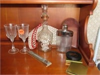 Flask and goblets