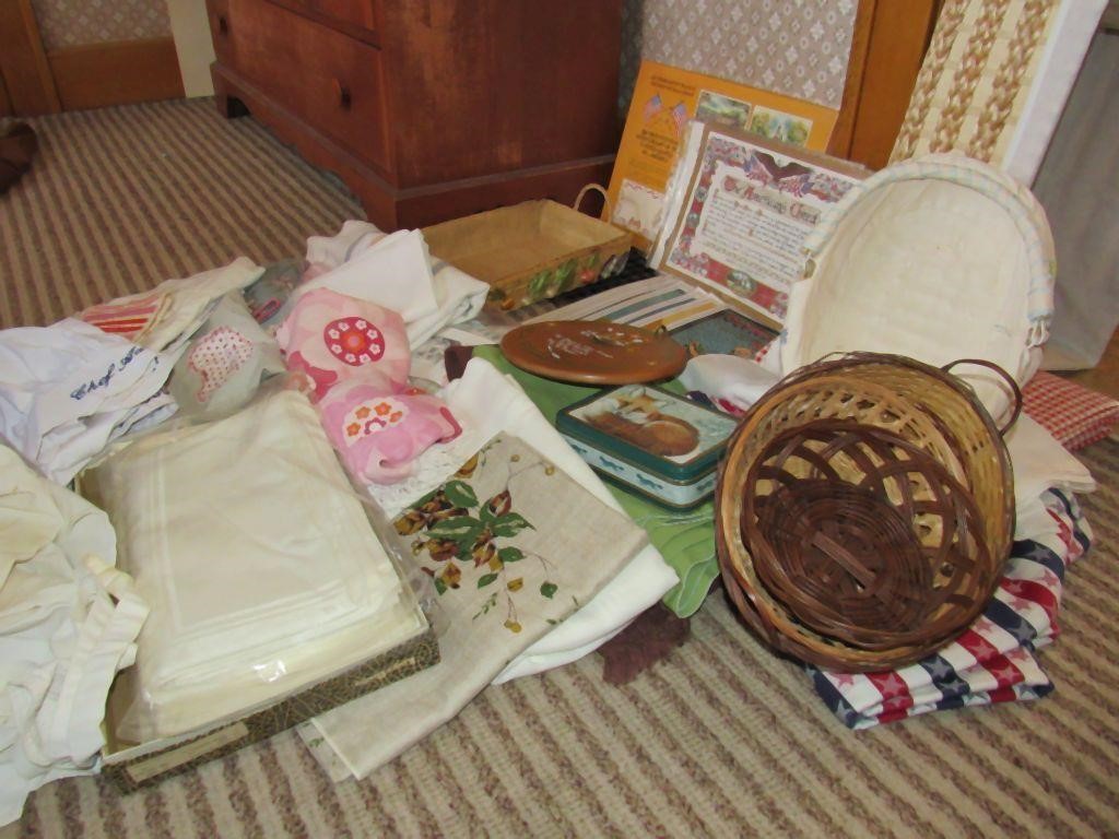 Linens and baskets