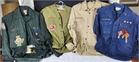 4 Vintage Boy Scout Uniforms - (4 Shirts, 2 Pants)