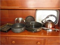 Pans and tea kettle