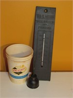 Thermometer and cups
