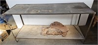 Shop Bench & (3) Unknown Wood Burl Slabs