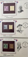 22kt Gold Replica Stamp: Edison, Franlkin Wright
