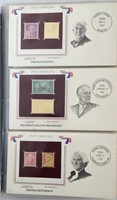 22kt Gold Replica Stamp: Thomas Edison, FDR,