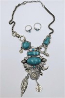 Fashion Imitation Turquoise Necklace & Rings