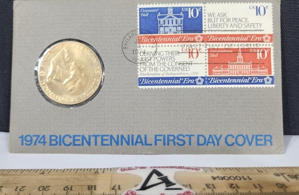 Coins: 1974 Bicentennial First Day Cover