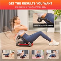 ZELUS Ab Machine  2 in 1  Home Gym  Red