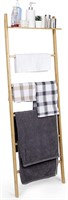 5ft Bamboo Blanket Ladder with Shelf