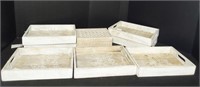 Handmade Whitewashed Wooden Trays and Chest