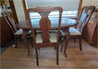 DINING ROOM TABLE WITH THREE CHAIRS