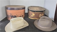 2 STETSON AND BOXES NON MATCHING HATS