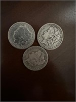 Lot of 3 Morgan Silver Dollars