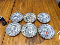 6  Ashworth Chinese Pattern Antique Plates