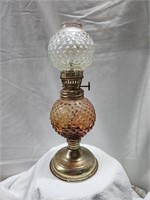 Vintage Small Oil Lamp Hobnail