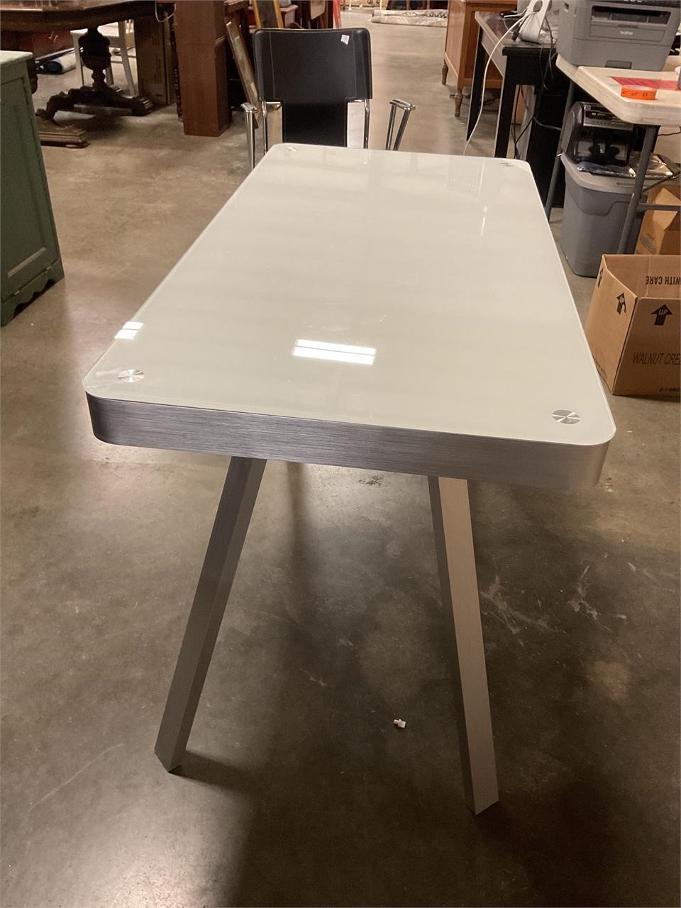 Desk with glass top