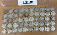 50 SILVER ROOSEVELT DIMES / SHIPS