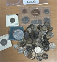 LARGE ASSORTED LOT OF COINAGE / A FEW SILVER /SHIP