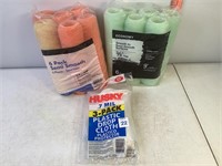 Paint Rollers & 1 Plastic Drop Cloth