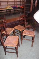 (4) Woven Ladder Back Chairs