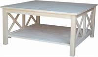 $246 Hampton Unfinished Square Wood Coffee Table