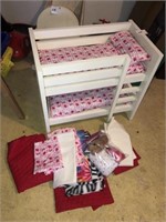 Wood Doll Bunk Bed Set & Linens