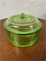 1930's Hazel Atlas Green Uranium Candy Dish