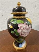 Vintage Chinese Cloisonne & Enamel Ginger Jar Urn