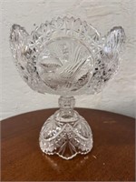 Vintage 9" Hofbauer Crystal Footed Compote Bowl
