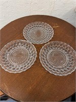 S/3 Vintage Anchor Hocking Bubble Glass Plates