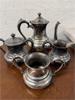 Vintage Forbes Silver Co, Quadruple Tea Pot Set