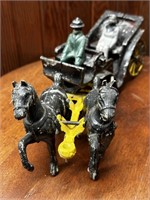 Vintage Stanley Cast Horses/Carriage