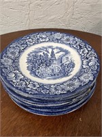 S/7 Liberty Blue Saucer Plates