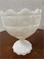 Vintage Napco Milk Glass Footed Compote