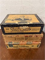 Lot of 3 Vintage Tobacco Cigar Boxes