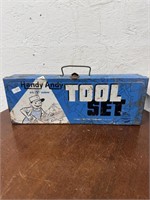 1950's Handy Andy Blue Metal Tool Box