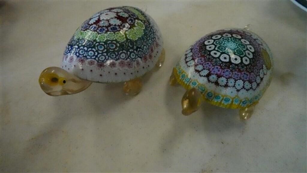 2 Murano Glass - Turtle Art Glass