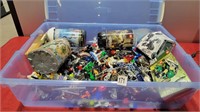 Tote with lid full of bionicles