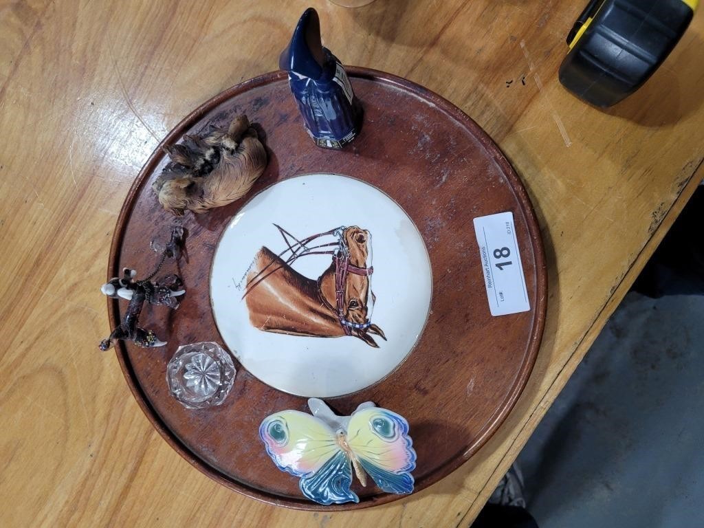 wooden horse plate - job lot