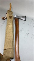 Old Army Axe With Holder