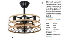 HOFZHI Lantern Style Ceiling Fan,Rremote