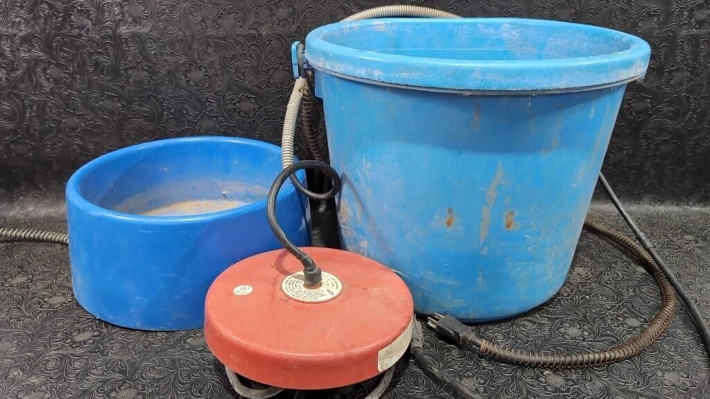 Heated Bucket, Water Bowl, Stock Tank Heater-