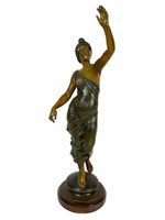 Art Nouveau Aurora Dawn Goddess Bronzed Statue