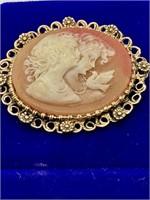 Estate Cameo Brooch large pc 2.25" 2