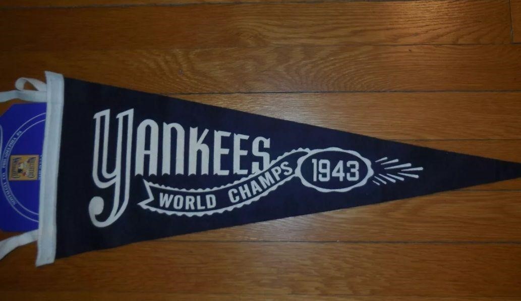 new york yankees 1943 world series mini pennant