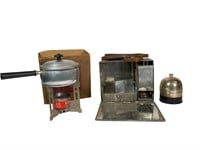 Antique Lunchbox, Sterno Stove & Cigarette Humidor